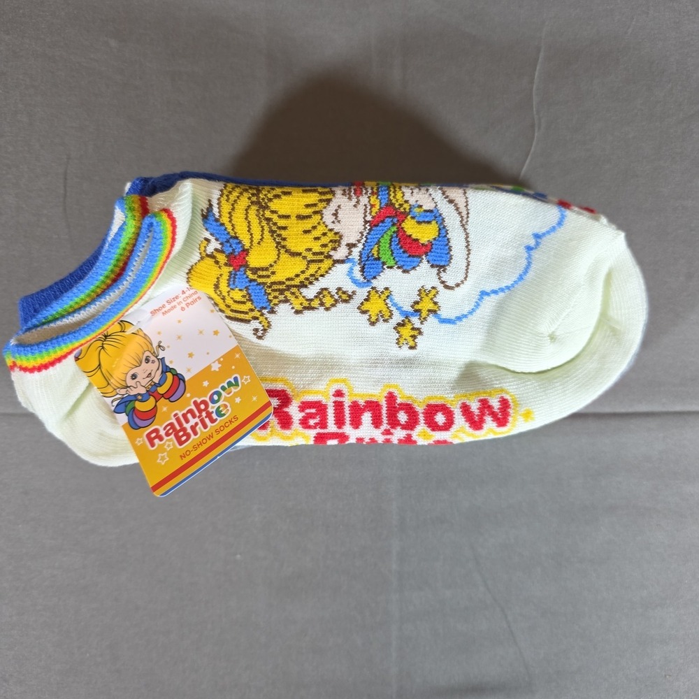 NWT 6-pack Rainbow Brite Women's No Show Socks Size 4-10